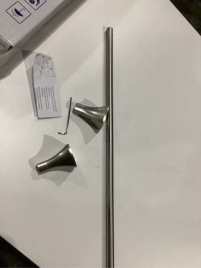 Condition photo showing As Is for Brushed Nickel Towel Bar, 24 Inch Towel Racks for Bathroom Wall Mounted, Thicken SUS304 Stainless Steel Heavy Duty Hand Towel Holder Organizer, Bathroom Accessories, Total Length 26.5 Inch Brushed Nickel 26.4"