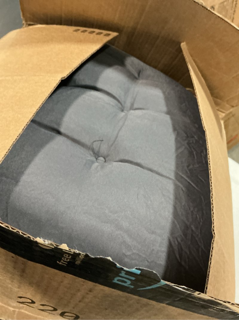 Condition photo showing As Is for as awesling 60×40 inch oxford fabric swing cushions with backrest & tie straps - crushed sponge fill