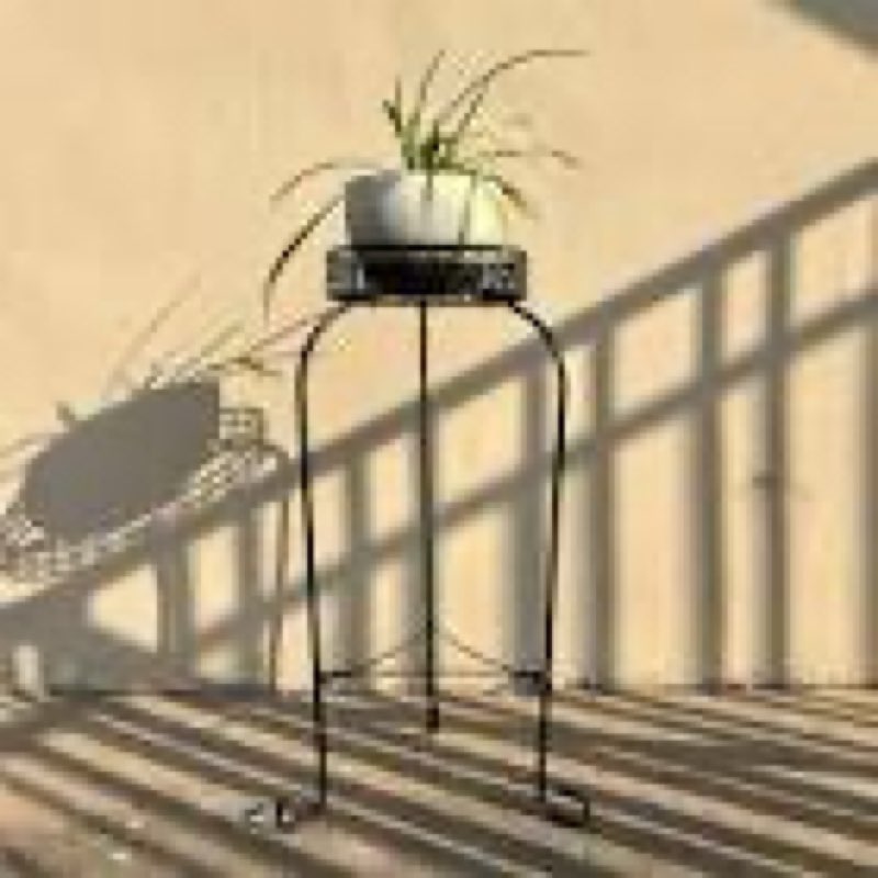 allen + roth 27.3-Inches H x 10-Inches W Black Indoor/Outdoor Round Steel Plant Stand
