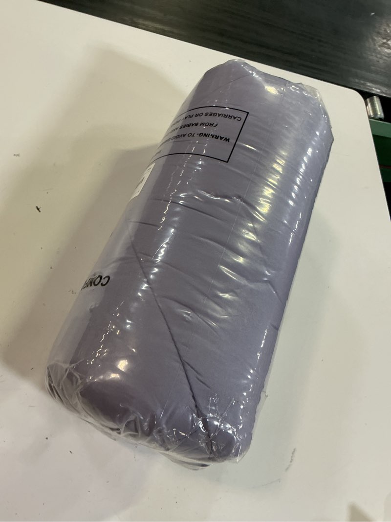 Condition photo showing Good Condition for decroom lightweight twin comforter set with 1 pillow sham - 2 pieces set - quilted down alternative comforter/duvet insert for all season - lavender - twin/twin xl size twin lavender