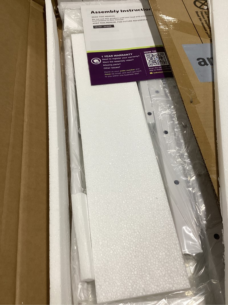 Condition photo showing New/Like New for comhoma standing desk adjustable height & tiltable tabletop, portable stand up desk for laptop, mobile folding desk for home office work and walking pad treadmill, height 30.7"-46.4", white white 31.5 in