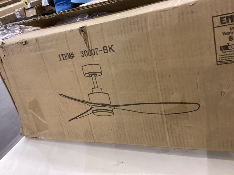 loritta 52'' 3 - blade large indooor ceiling fan with light kit and remote, 3 led colors, 6 speed noiseless dc motor, timer