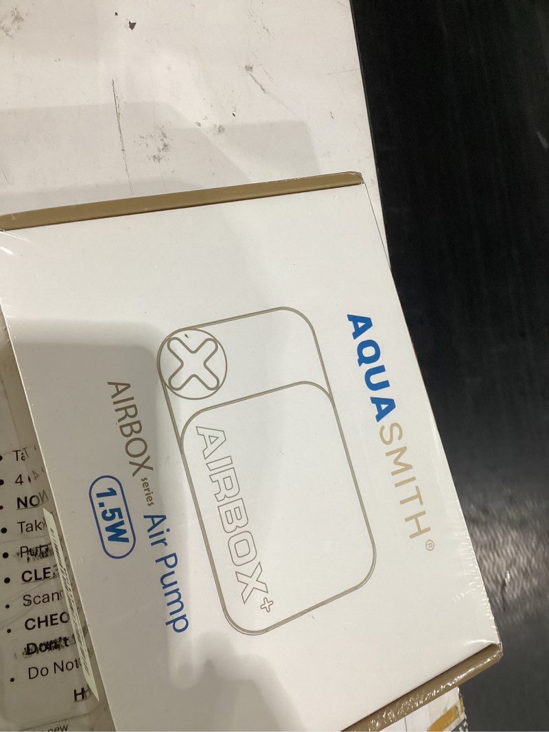 Condition photo showing Good Condition for aquasmith aquarium air pump,ultra-quiet/small size/more output air pump for fish tank 1.5w/29gph/14kpa,with air stone bubbler,adjustable airflow,single outlet suitable for 20-40 gallon fish tank 1.5w/29gph ?20-40gal?