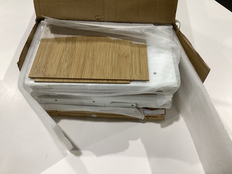 Condition photo showing New/Like New for Bamboo Bread Box with Cutting Board, Double Layer Extra Large Bread Storage Bin with Door Panel for Kitchen Counter (White)