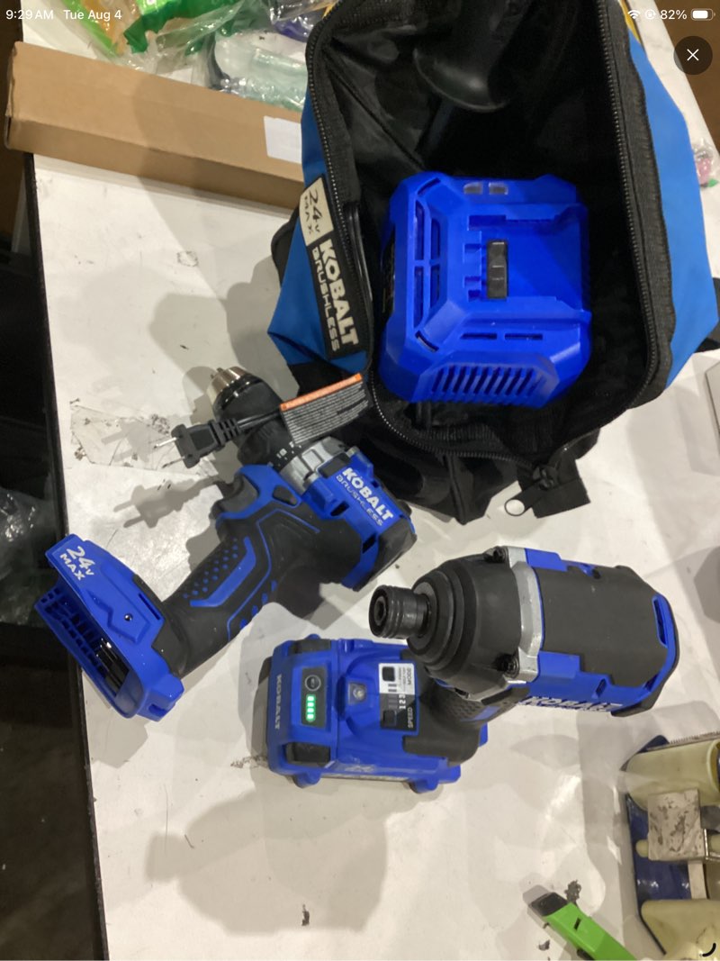 Condition photo showing As Is for kobalt 24v max brushless 2 tool combo kit #0672827