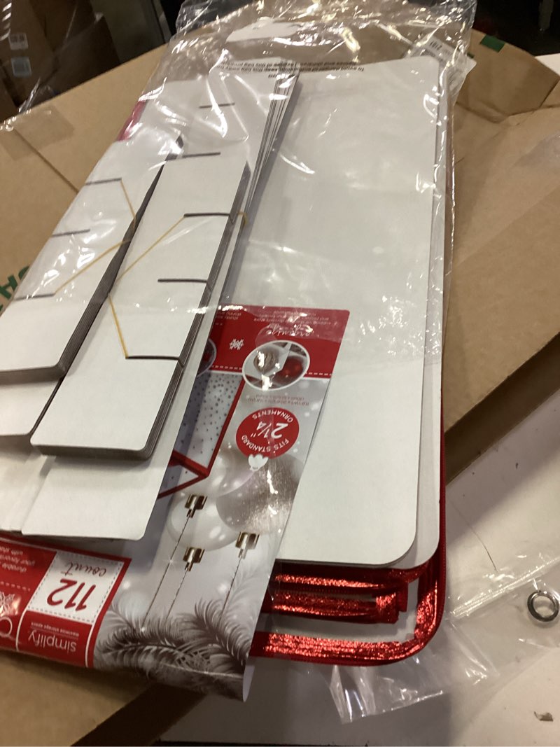 Condition photo showing Good Condition for Simplify Ornament Storage Organizer | Storage | Fits 112 Ornaments | Zipper Closure | Space Saving | Easy to Use | Red | Light Weight | Dimensions 11.81 x 20.67 x 11.81 112-Ornaments Red 1 Pack