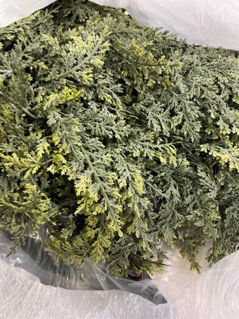 Condition photo showing Good Condition for 2pcs christmas cedar garland artificial real touch thickness realistic greenery pine garland for mantle fireplace outdoor indoor christmas decorations 6ft 6ft 2