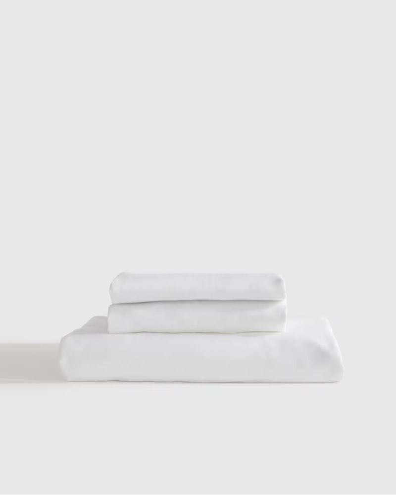quince bamboo fitted sheet set king white