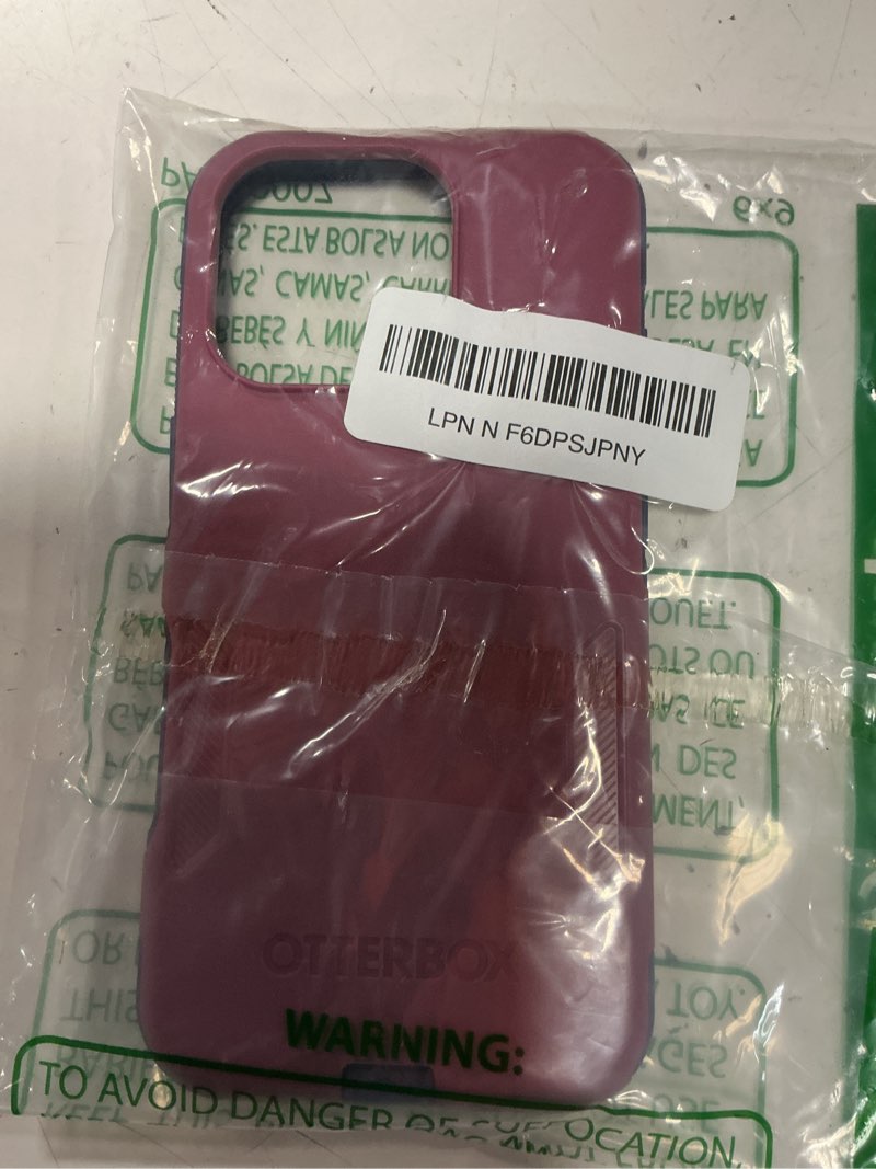 Condition photo showing Good Condition for otterbox iphone 16 pro (only) – commuter series case – built-in magsafe – thin, dual-layer, pocket-friendly, port cover – berry smooth (pink/purple) iphone 16 pro berry smooth
