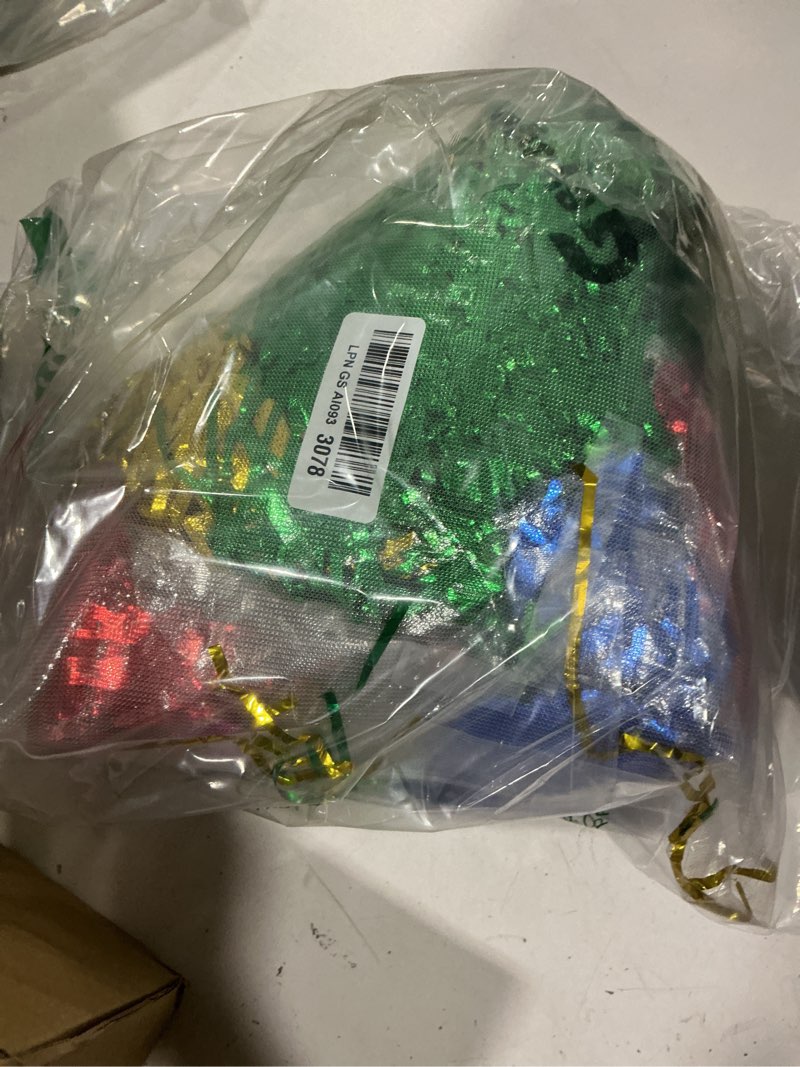 Condition photo showing As Is for geyoga 24 pcs foil tinsel wigs fancy dress metallic shiny wig 80s photo booth props disco women cosplay supplies (multicolor) multicolor 24