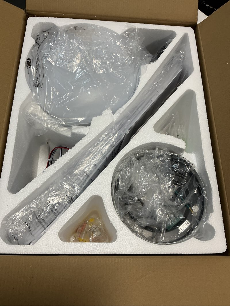 Condition photo showing Good Condition for Ceiling Fans with Lights,42" Low Profile Ceiling Fan with Light and Remote Control,Flush Mount, Reversible, Dimmable, Noiseless, White Ceiling Fan for Bedroom White-42
