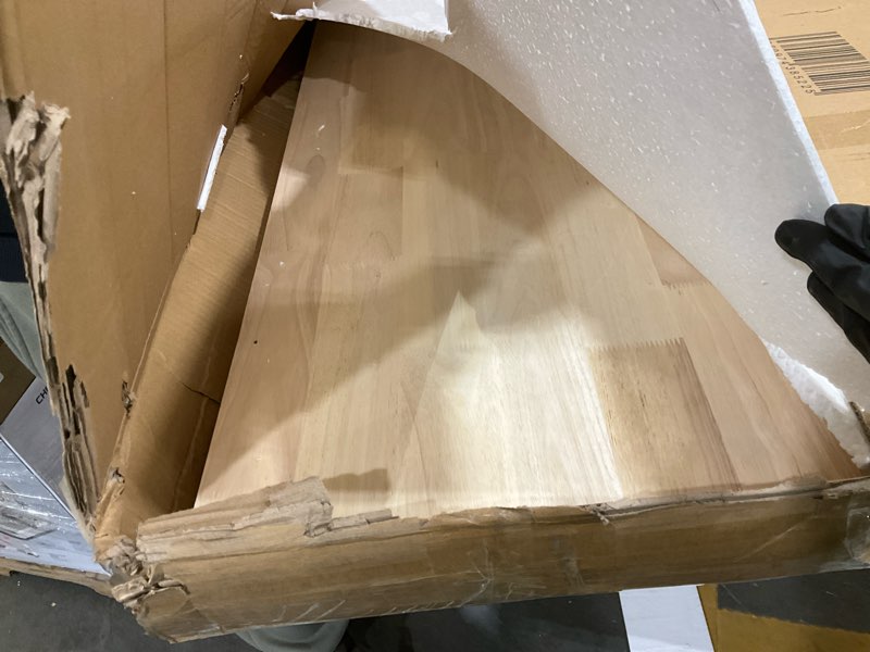 Condition photo showing As Is for Skywin Washer Dryer Countertop 54 x 30 Inches, Single Real Solid Wood Butcher Block (Unfinished Plain Wood Surface) for One Unit Only (Washer or Dryer), Countertop Over Laundry Machine Large (54 x 30 Inches) Light Brown