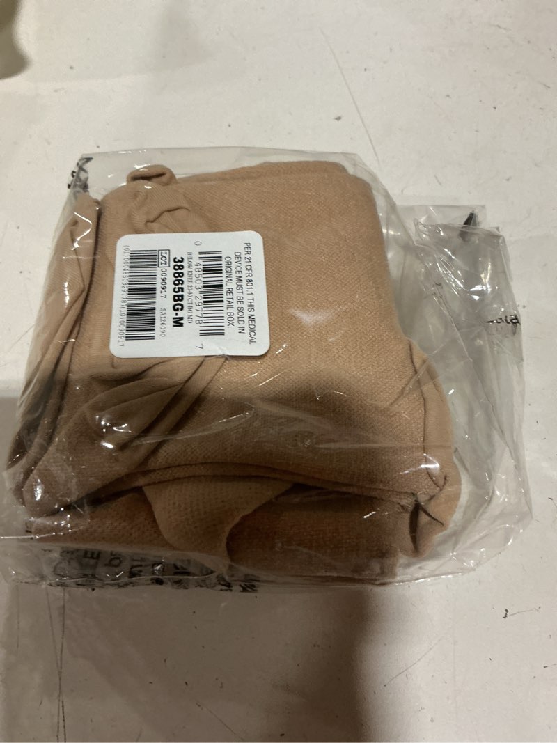 Condition photo showing New/Like New for truform firm strength compression socks, knee high, closed toe, beige, medium