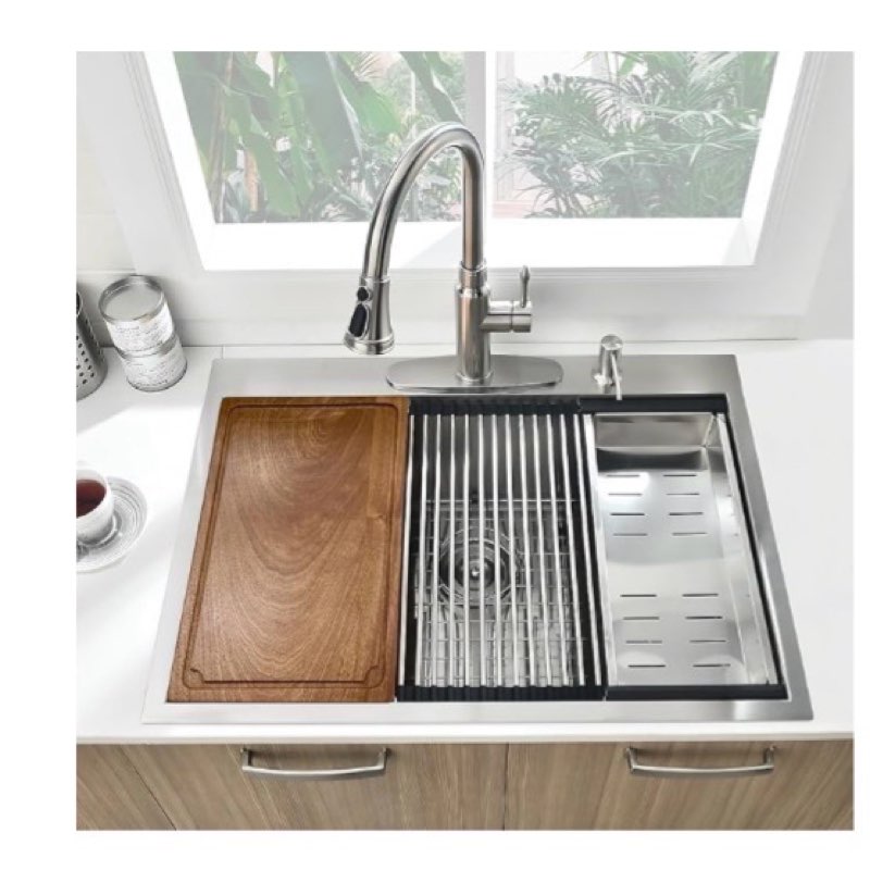 33x19 drop in kitchen sink workstation 16 gauge stainless steel single bowl kitchen sink 33 inch topmount over counter handmade 10 inch deep basin