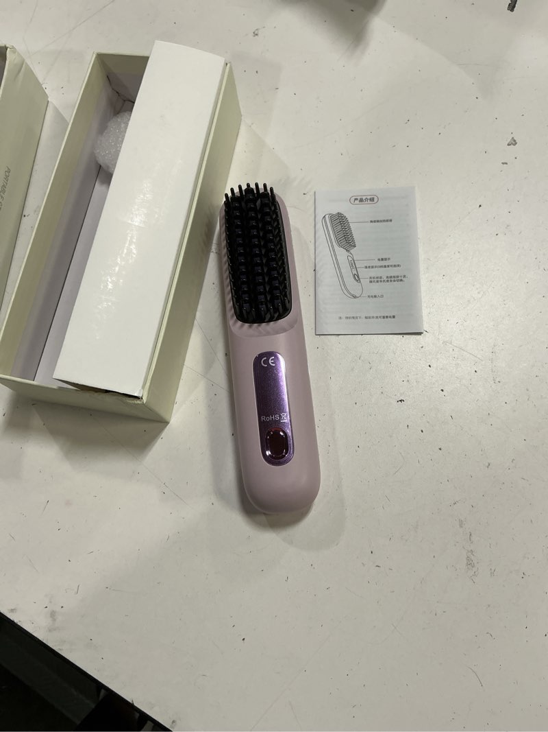 Condition photo showing New/Like New for 2026 new cordless hair straightener brush, go brush for short hair pro,300m negative ion anti-frizz,