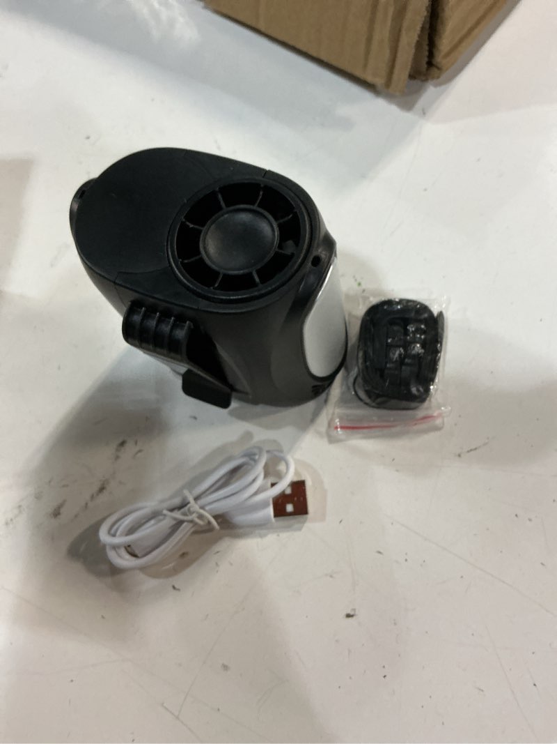 Condition photo showing As Is for tedajo ai portable waist fan, 6 speeds 16000rpm strong turbo airflow, 40h max cooling battery powered personal fan rechargeable, hands-free shirt/belt/neck fan for work, outdoor, travel, gift for men black