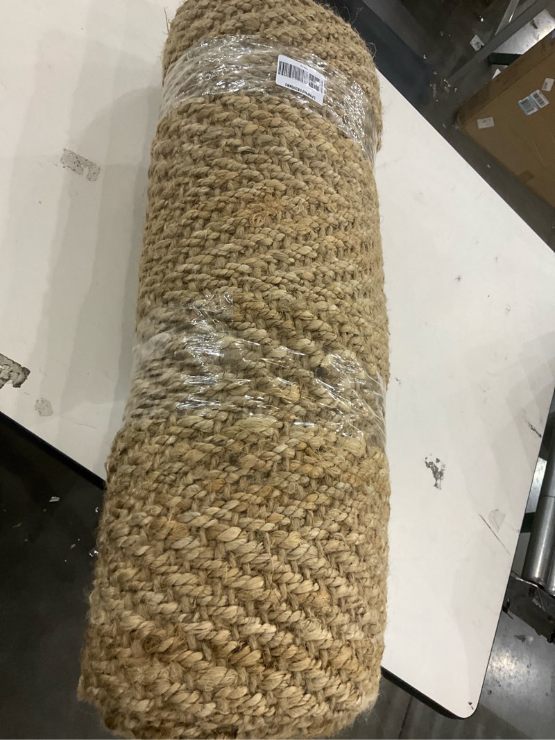 Condition photo showing As Is for JONATHAN Y Espina Hand Woven Herringbone Chunky Jute Natural Runner Rug, 2x12, Bohemian, Cottage, Easy-Cleaning for Living Room, Bedroom, Kitchen, Pet Friendly, Non-Shedding (NFR101A-212) Natural 2'2" x 12' (Runner)