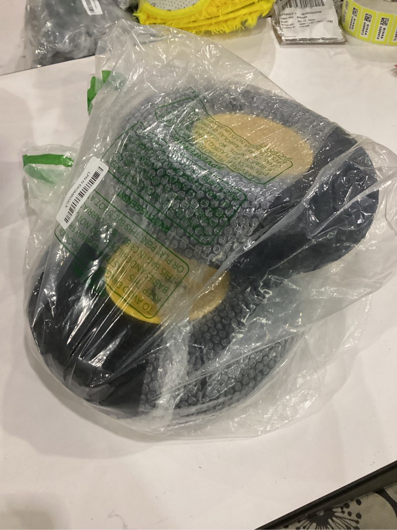 Condition photo showing As Is for ticonn 10" solid tires, 2 pack flat free 4.10/3.50-4'' wheels with 5/8” axle bore hole and double sealed bearings (yellow, 2pk) 10" 2pk yellow