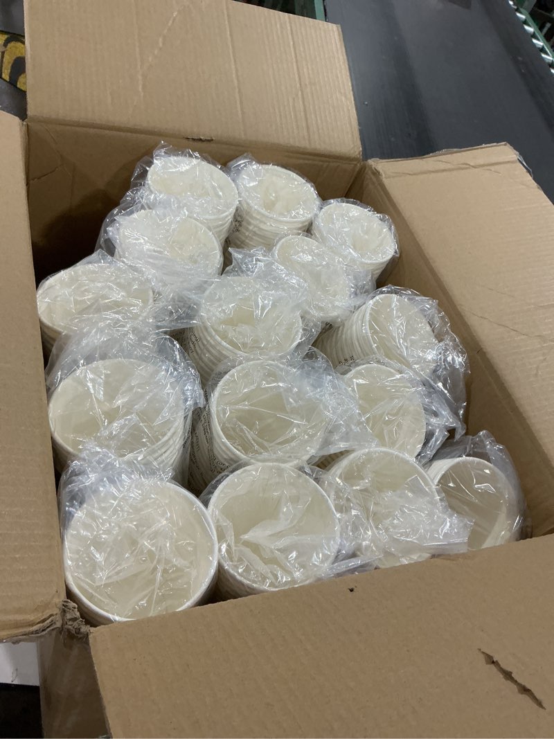 Condition photo showing New/Like New for amazon basics compostable coffee cups, 16 ounces, paper, 500 count (pack of 1), white