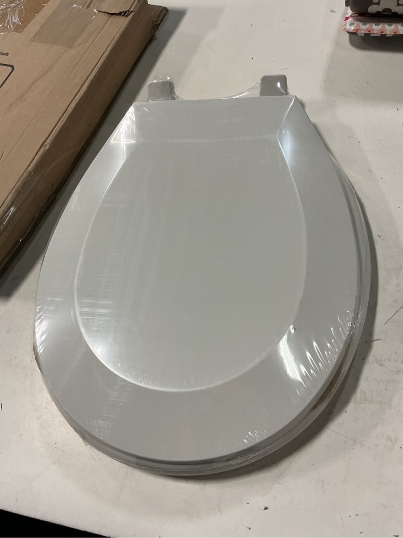 Condition photo showing Good Condition for toilet seat round - oval toilet seat | with strong hinge | for 17-inch toilets | plastic white round toilet seat (13.9x1.8x17.5”)