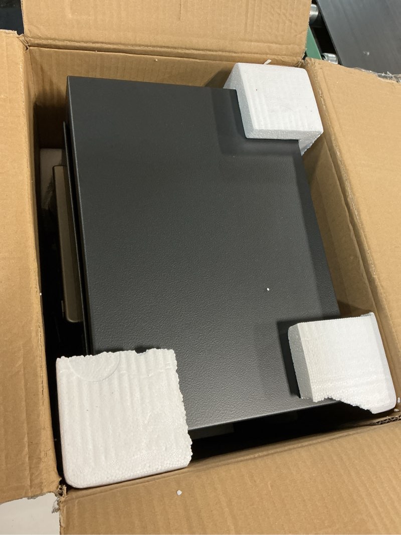 Condition photo showing Good Condition for safe for home, 0.6 cubic feet safety box, lock box for money, jewelry, documents and guns, digital security safe for office, hotel and personal use, 13.8"w x 9.8"d x 9.8"h