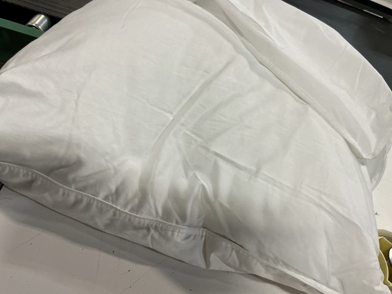 Condition photo showing As Is for white goose down pillow luxury hotel bed pillow with natural 800+fill power, goose down fiber pillow for sleeping, 700tc cotton shell, queen size - firm/more support, 1 pack firm queen (pack of 1)(marca quince)