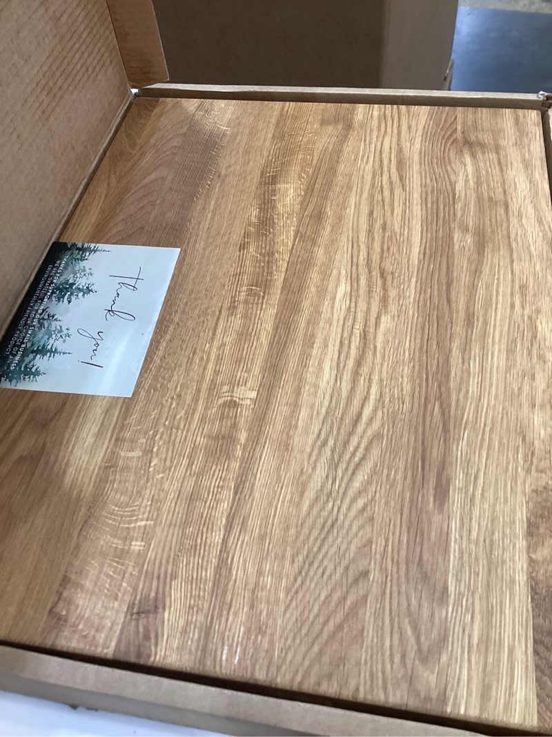 Condition photo showing New/Like New for board series rectangular wooden maple cutting board 20”x15” – 1.5” thick, 12-lb reversible butcher block with edge-grain & finger grips – made in the usa maple 20\"l x 15\"w