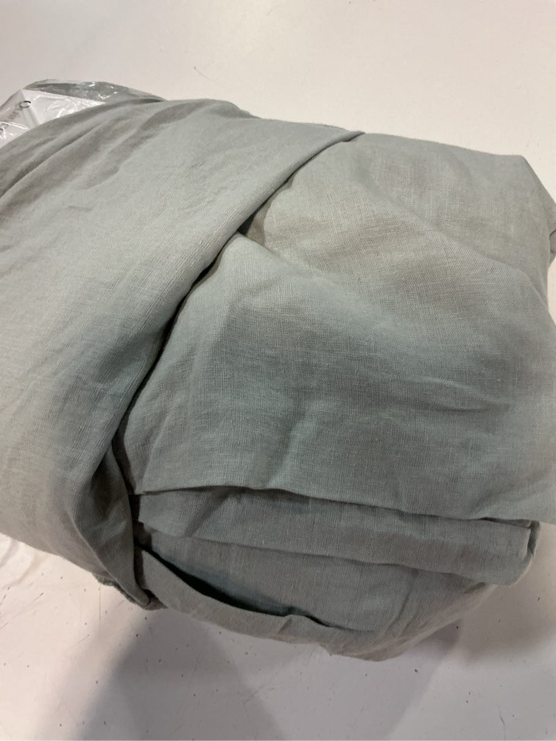 Condition photo showing Good Condition for european linen duvet cover set, full/queen, mist
