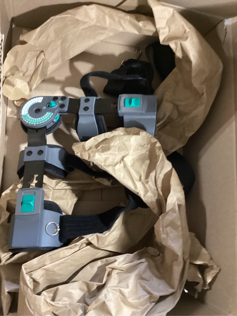 Condition photo showing Good Condition for adjustable hinged elbow brace rom arm braces post op stabilizer support after surgery, injury recovery ligament and tendon repairs and dislocation splint with sling pain relief (right)