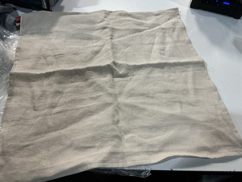 Condition photo showing Good Condition for european linen flange edge pillow cover, natural, 22x22
