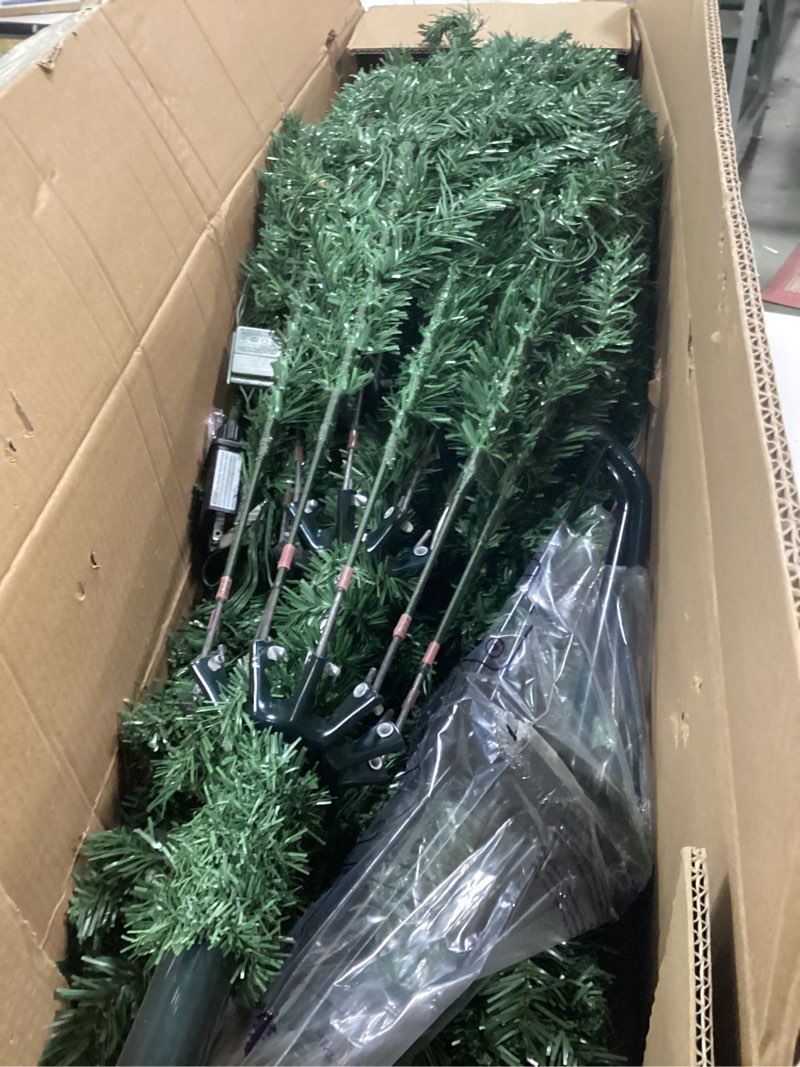 Condition photo showing Good Condition for Home Decorators Collection 7.5 ft. Yorkshire Twinkling Fir LED Pre-Lit