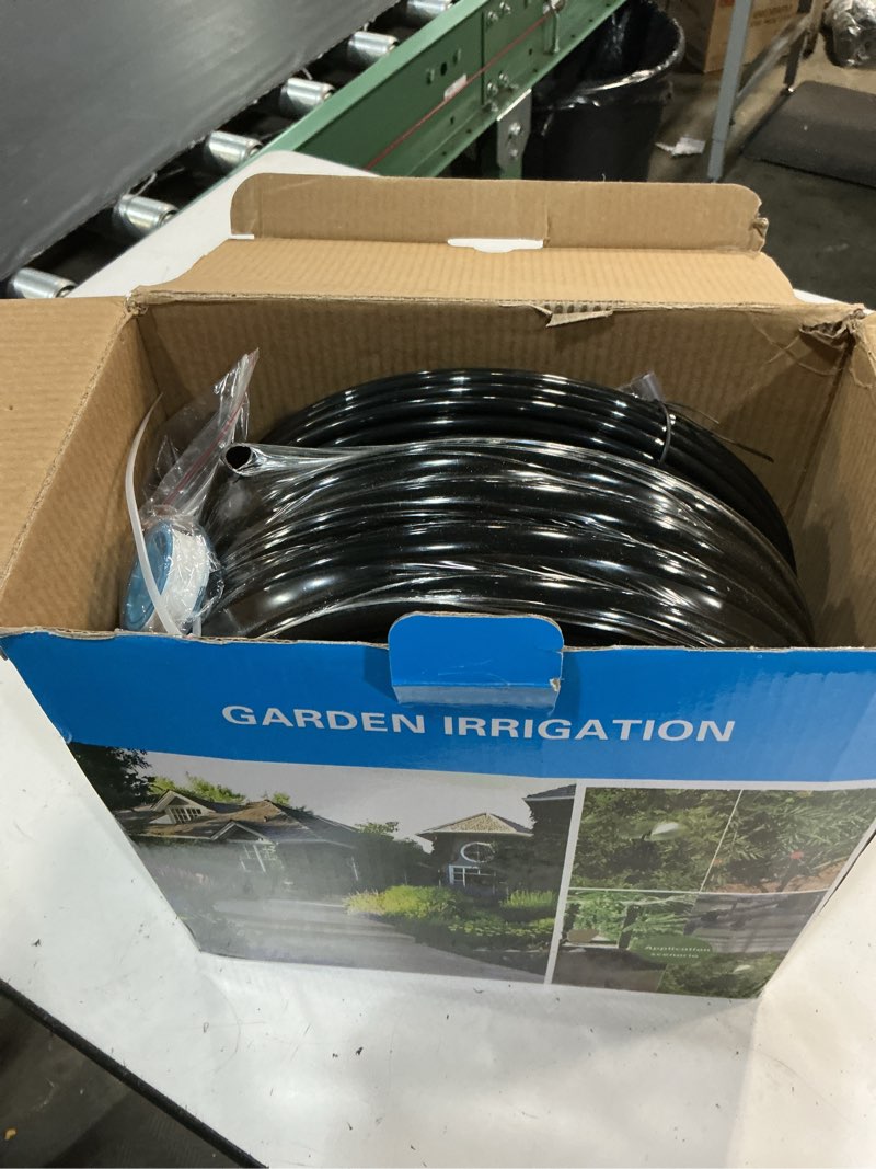 Condition photo showing Good Condition for drip irrigation system 230ft quick-connect drip irrigation kit with 1/4 inch 1/2 inch irrigation tubing hose and accessories for lawn raised bed greenhouse plant watering system