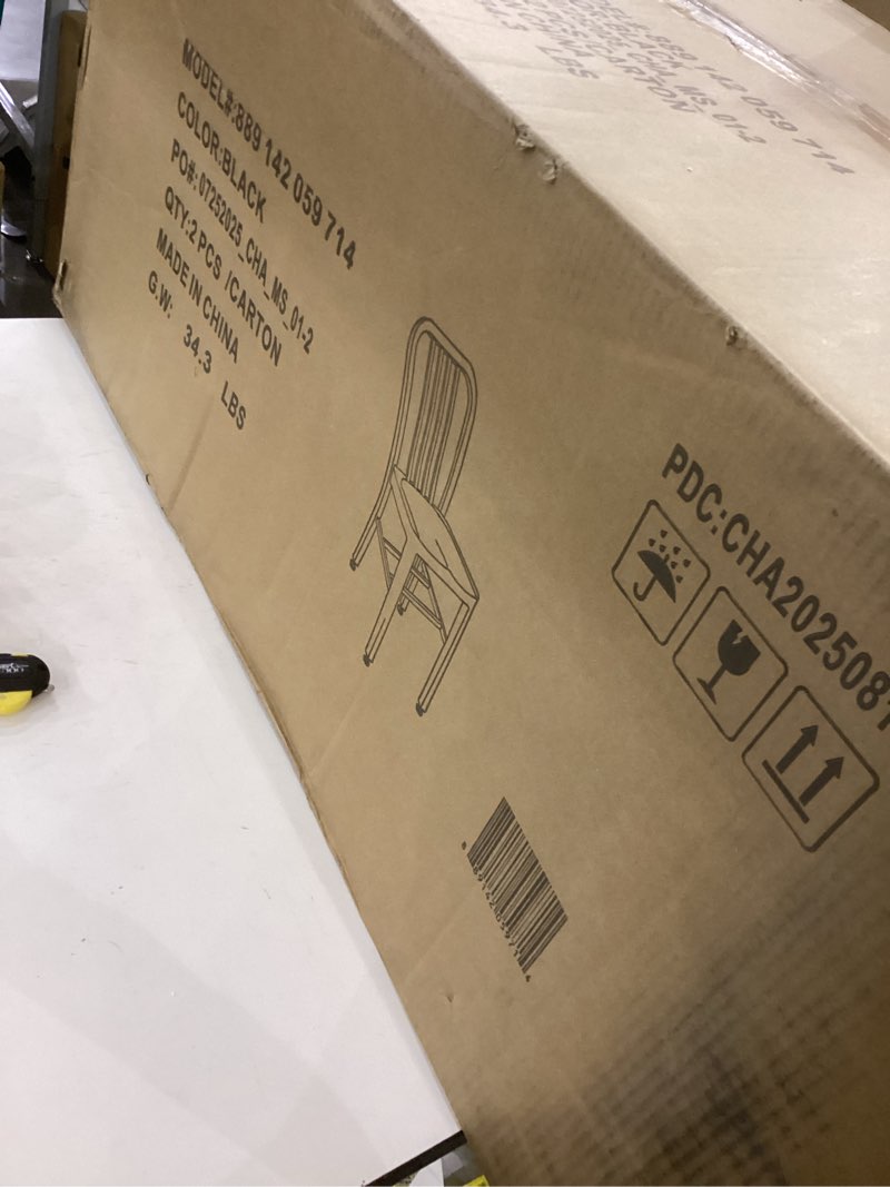 Condition photo showing As Is for Flash Furniture Hercules Series Folding Chair - Black Resin - 2 Pack 800LB Weight Capacity Comfortable Event Chair - Light Weight Folding Chair Black Set of 2