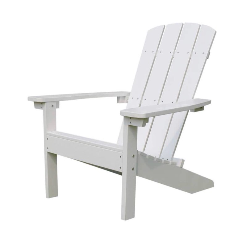 Lakeside Faux Wood Adirondack Outdoor Portable Chair White - Merry Products: Water-Resistant, 250lb Capacity