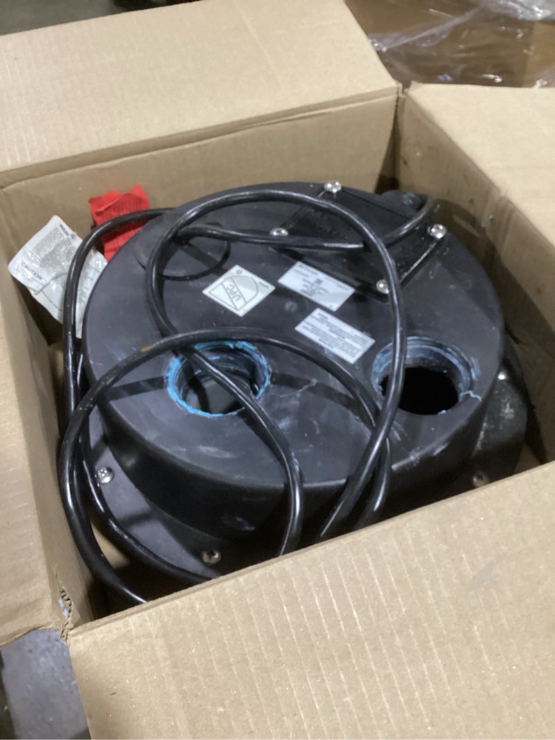 Condition photo showing As Is for Little Giant WRSC-6 115-Volt, 1/3 HP, 2760 GPH Compact Under Sink Drainosaur Automatic Sump Pump/Basin System with 10-Ft. Cord, Black/Blue, 506065 1.5 System