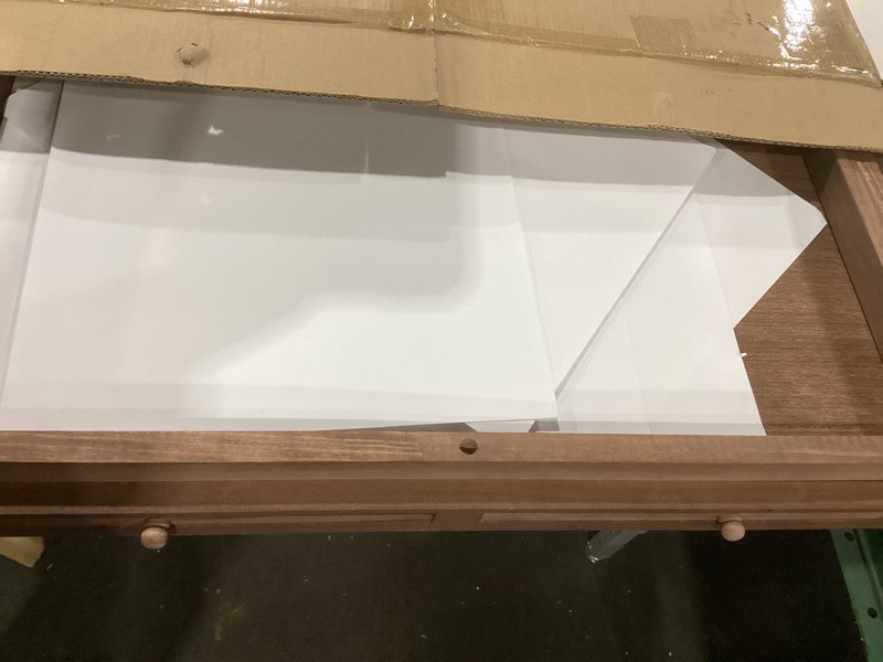 Condition photo showing Good Condition for teakmama 1500 piece wooden jigsaw puzzle board with 4 drawers, folding puzzle table with protective cover, jigsaw board with legs, multifunctional game table for adults, 34w x 26.3d, chocolate brown chocolate brown large-1500 pieces