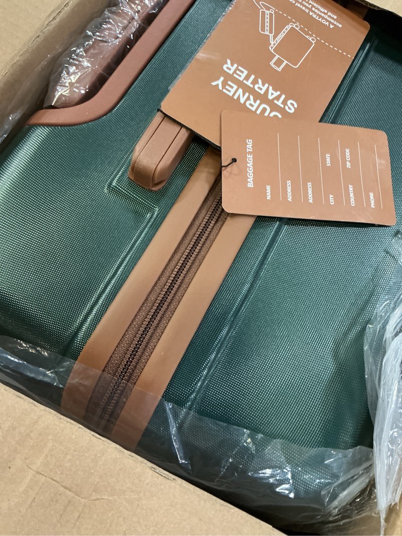Condition photo showing Good Condition for 5 Piece Luggage Sets, Suitcases with Wheels ABS Hardshell Carry-On for Family and Business Travel | TSA Lock, 360° Silent Spinner Wheels(20/24/28/DB/TB Green) 5 Piece Set (20/24/28/DB/TB) dark Green