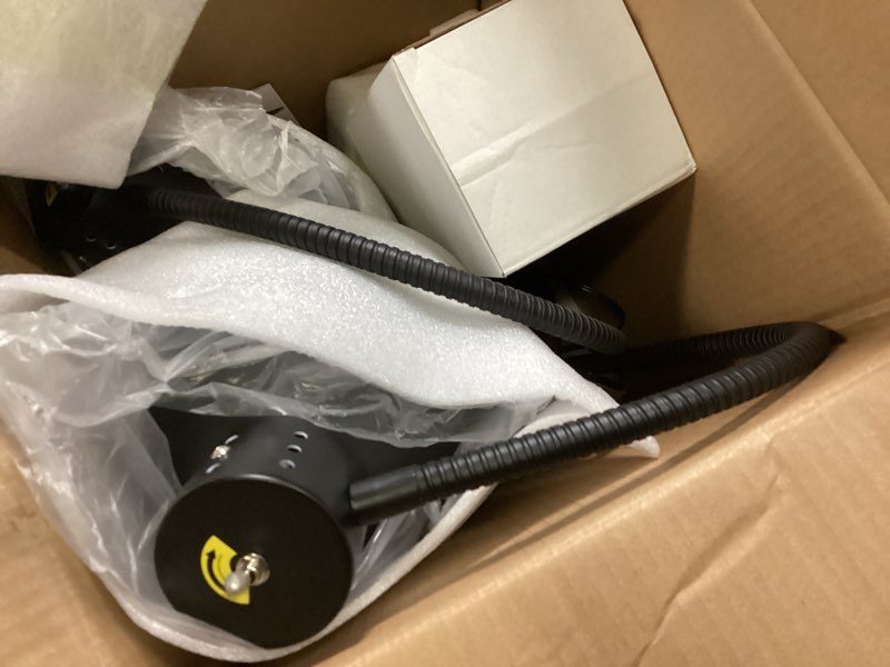 Condition photo showing Good Condition for food heat lamp - [3 bulbs included] [rapid-heating], 500w commercial food warmer light, heat lamp for food, catering warming lamp for buffet parties, painted black painted black 2 head