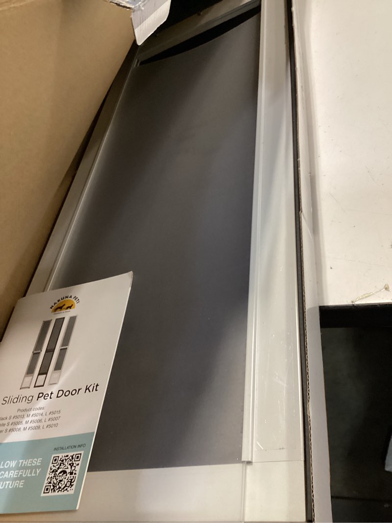 Condition photo showing Good Condition for hakuna pets v2 patio pet door screen insert panel for sliding doors, fits door track min ht 59.05" to max ht 84.25",uv resistant mesh, locking magnetic dog door, easy install and removal,medium,white medium white
