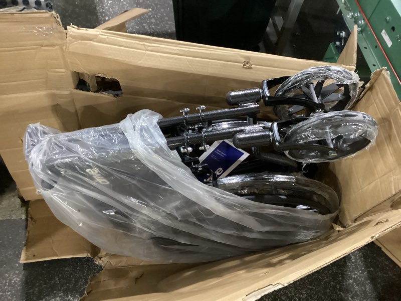 Condition photo showing New/Like New for Drive Medical SSP118FA-SF Silver Sport 1 Folding Transport Wheelchair with Full Arms and Removable Swing-Away Footrest, Black