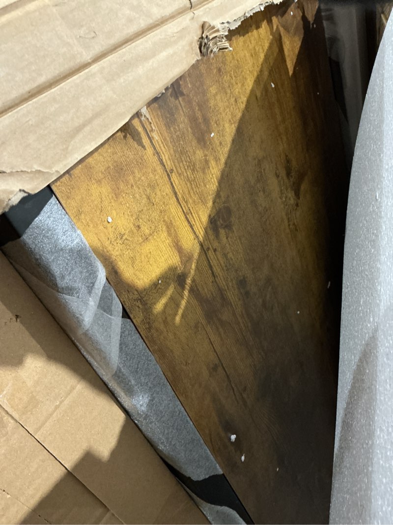 Condition photo showing As Is for tigerdad overbed table with wheels, modern style, brown, 55.1-82.7x25.6x18.1 inches, 350lbs weight capacity