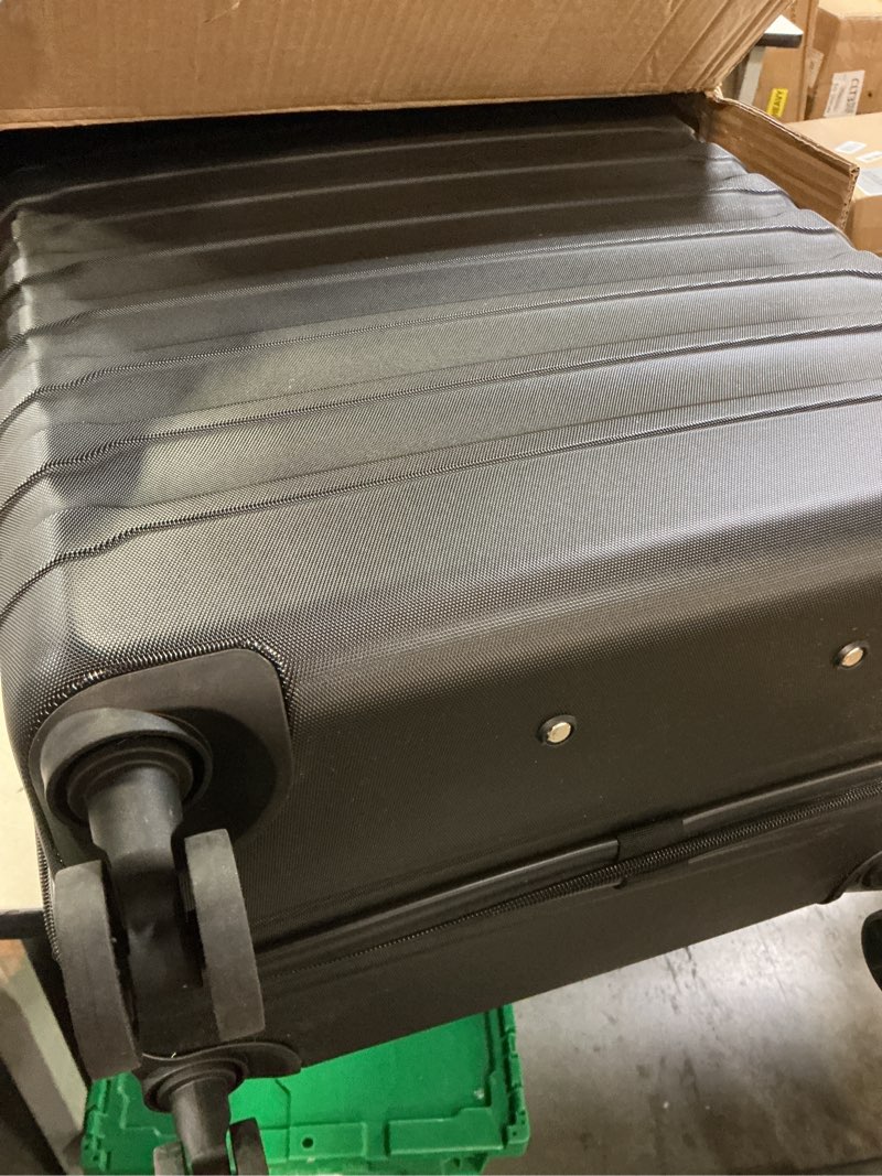 Condition photo showing Good Condition for light flight luggage sets, 3 piece durable suitcase set with spinner wheels, 3 pcs hardside lightweight luggage with tsa lock, large checked travel suitcases, 20/24/28 inch, black black 3-piece set-20 inch/24 inch/28 inch