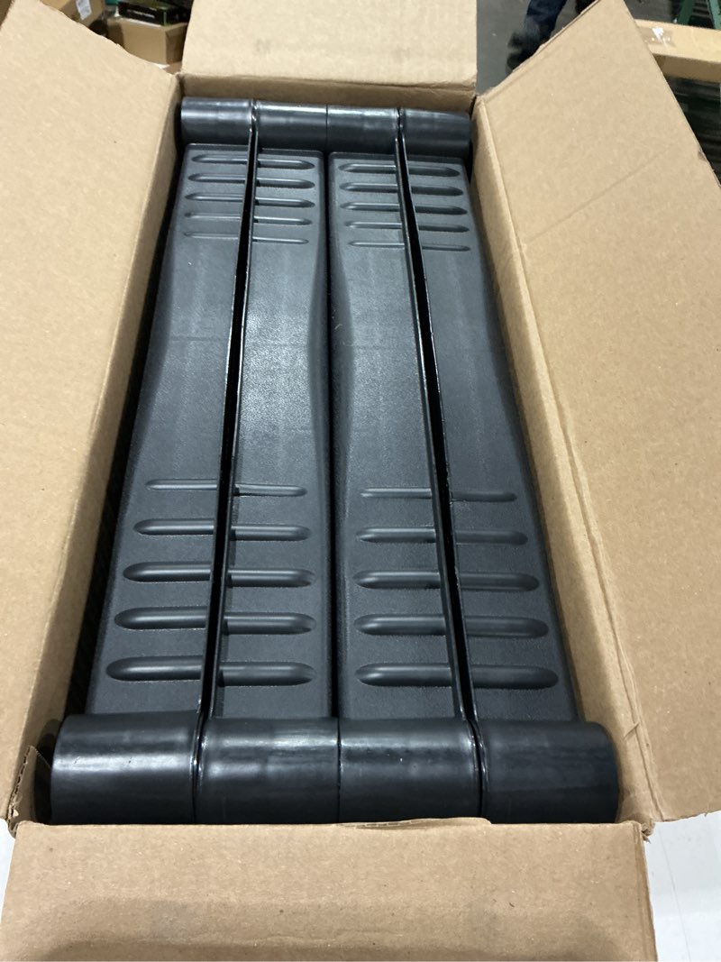 Condition photo showing Good Condition for plano 4-shelf plastic storage shelves, 48” x 23” x 14”, 200lb capacity, pantry, office, closet and garage shelves, easy to assemble, durable plastic shelving unit