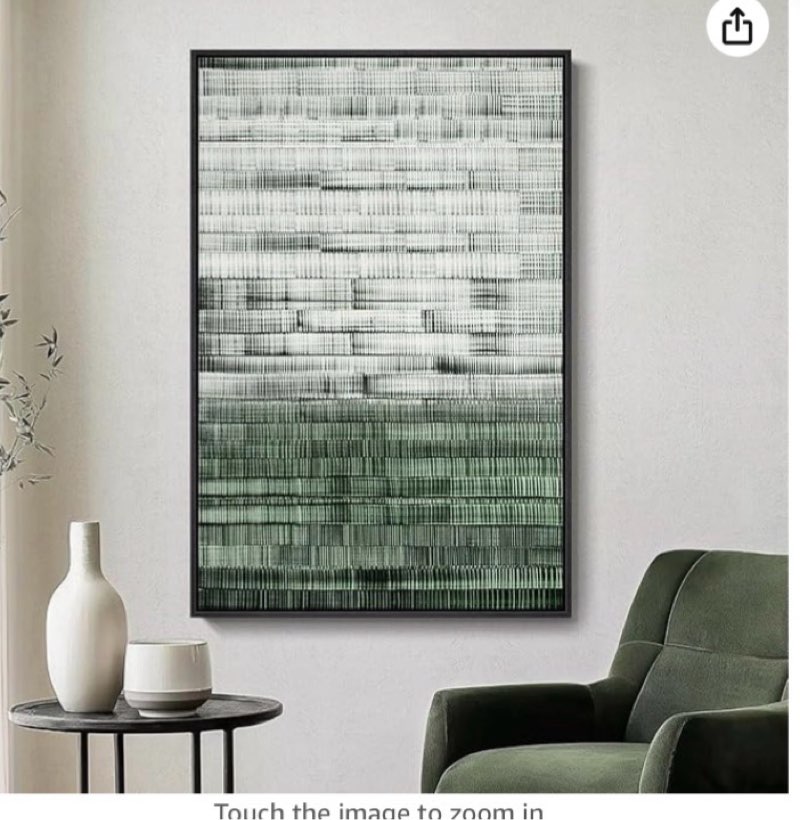 framed green abstract canvas wall art, modern art prints paintings artwork for walls, minimalist dark sage green pictures for living room dining room bedroom office bathroom wall decor 24x36 in