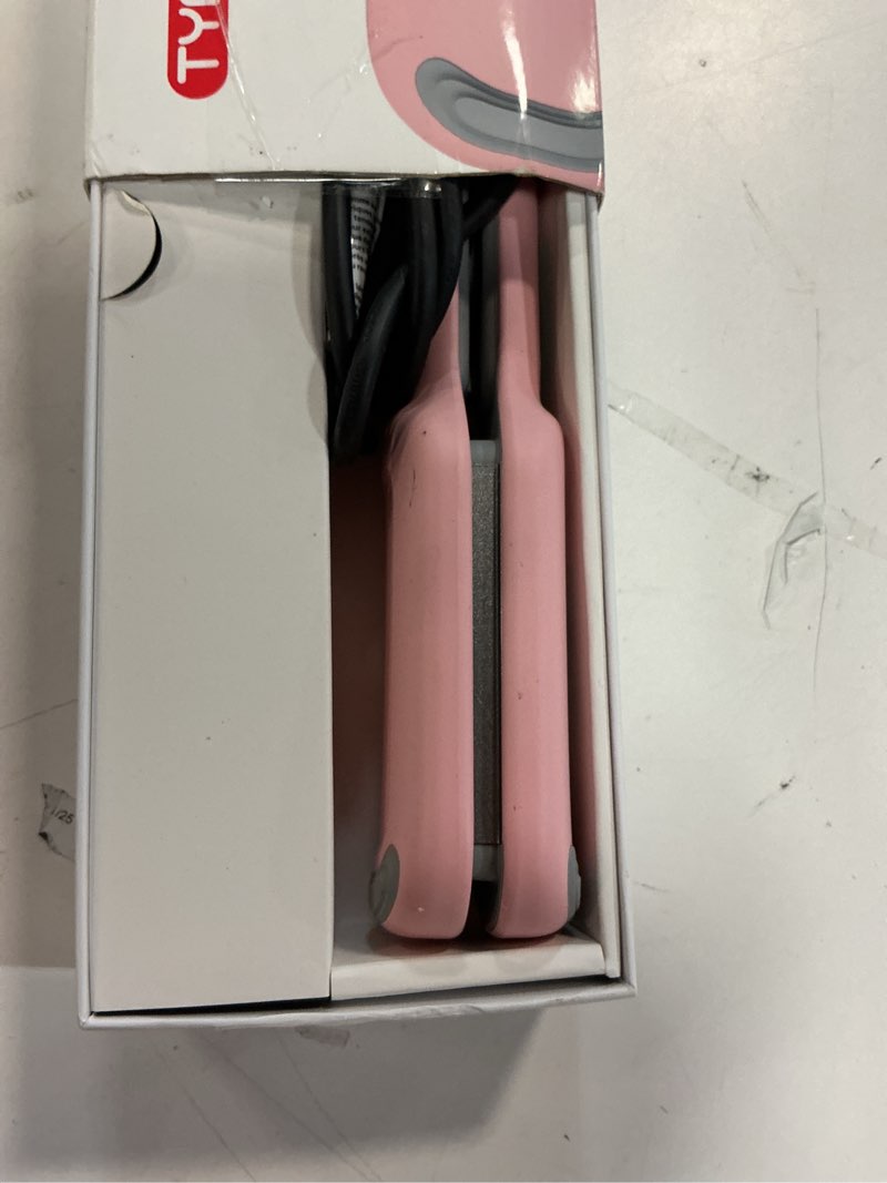 Condition photo showing As Is for tymo compact rovy curling iron & hair crimper waver for short hair  dual voltage for easy lasting curls  1 inch  0.7lb  pink