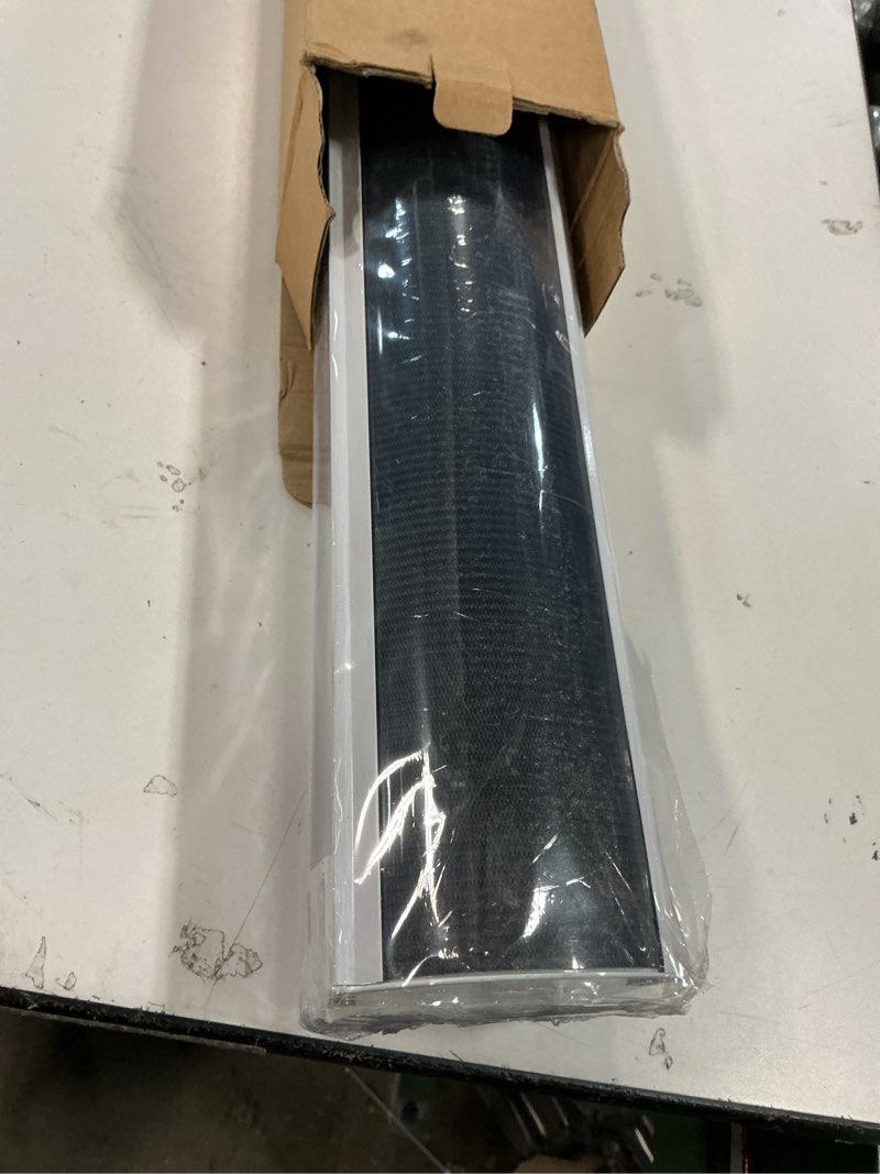 Condition photo showing As Is for Zebra Roller Shades, Dual Layer Roll Up Blind for Living Room, Semi Sheer Shades Window Treaments Privacy Light Control for Day and Night, (Maximum Height 72inch, Black Color, 29'' W)