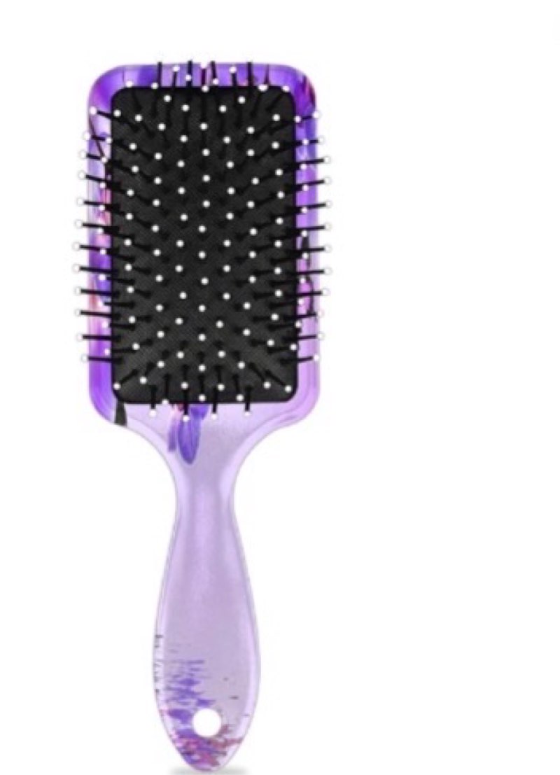 Purple Floral Flower Orchid Butterfly Detangling Brush Air Cushion Paddle Brush for Women Men Slick Back Hair Brush Glides Through Tangles for All Hair Types
