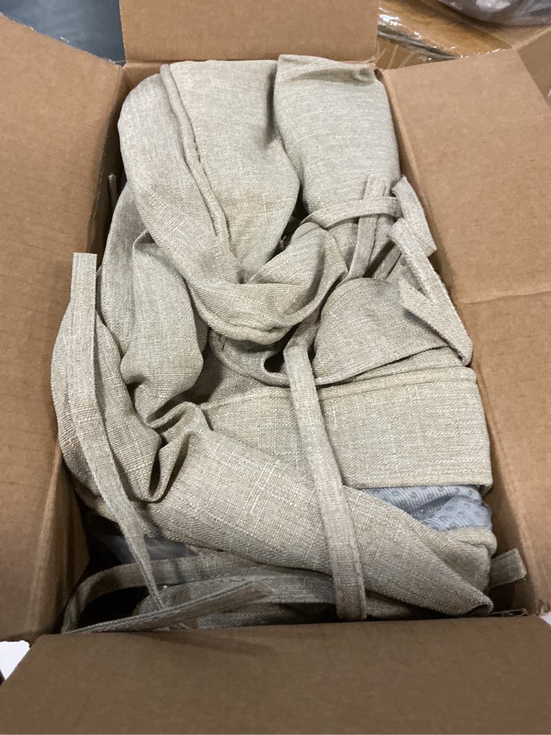 Condition photo showing New/Like New for youyole outdoor chair cushions set of 4-17" x 16" x 3" thick foam d-shaped patio seat cushions with ties, waterproof & fade resistant kitchen chair pads for dining furniture, garden (antique beige) 17" x 16" x 3" antique beige 4