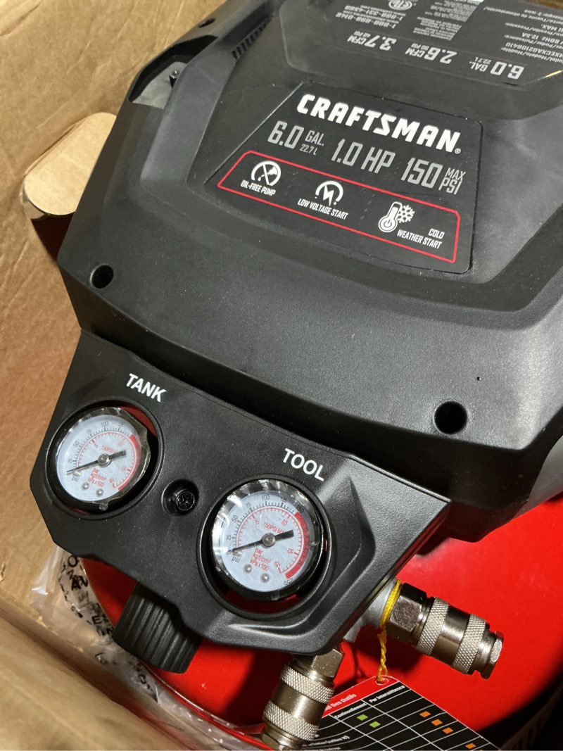 Condition photo showing Good Condition for craftsman 6-gallon portable electric 150 psi pancake air compressor