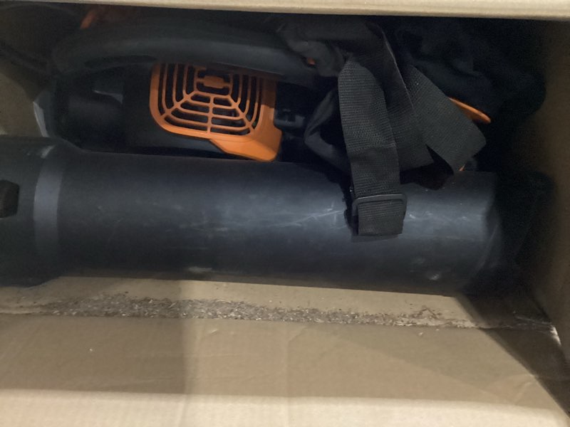 Condition photo showing Good Condition for ** not tested used ** worx trivac 3 in 1 electric leaf blower for lawn care, leaf vacuum with 600 cfm, leaf mulcher with metal impeller, wg512 600cfm blower/vac/mulcher